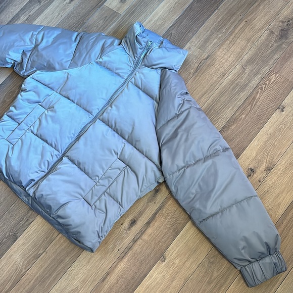 Beige/Tan Abercrombie & Fitch Puffer Jacket - Large - Picture 3 of 6